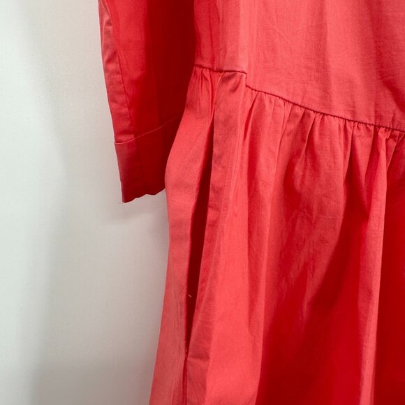 Tuckernuck Women's Poppy Pink Cotton Poplin Royal Shirt Dress Mini sz XL NWOT - Picture 8 of 9